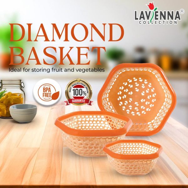 Diamond Fruit Basket 3 Piece set